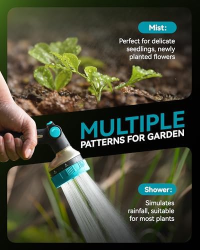 RAINPOINT Hose Sprayer Nozzle Heavy Duty - 2 Pack 8 Spray Patterns Garden Hose Nozzle with Adjustable Flow Control for Watering Plants, Washing Cars,Washing Pets, Thumb Control (2 Packs, Blue) - Image 6