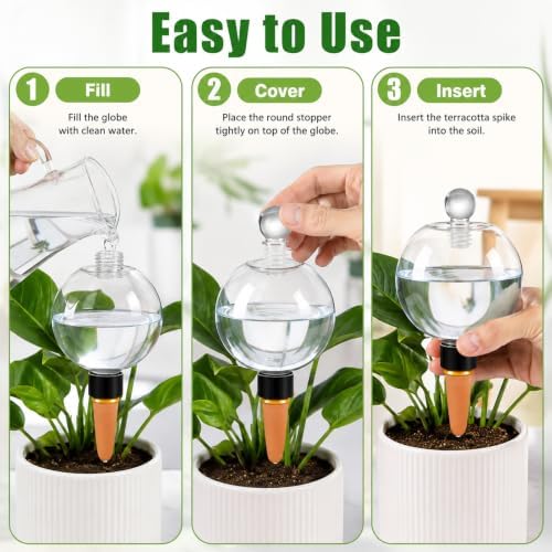 17oz Extra Large Self Watering Globes - Plant Watering Globes, Plastic Water Bulbs, Indoor/Outdoor Plant Watering Devices for Automatic Drip Irrigation, 4 Pack - Image 4