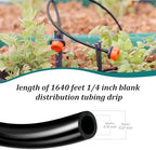 Frienda 1640 Feet 1/4 Inch Drip Irrigation Tubing Irrigation Hose Irrigation Drip Line Watering Drip Automatic Irrigation Equipment Set for Garden Irrigation System Flower Patio Lawn - Image 2