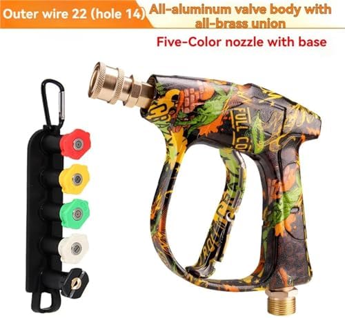 2026 Upgraded Graffiti High Pressure Washer Gun, Premium Aluminum Valve & Solid Copper Head, 5-Color Nozzle Set, 1/4" Quick Connect - Image 5