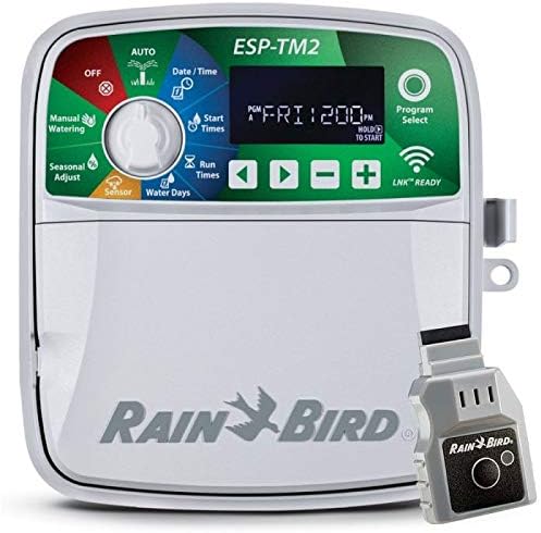 Rain-Bird ESP-TM2 Indoor Outdoor Irrigation WiFi Zone Controller Timer Box and Link Lnk WiFi Mobile Wireless Smartphone Upgrade Module Sprinkler System (12 Zone) by RainBird