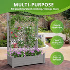 Vixzen 59" Tall Raised Garden Bed,Outdoor Large Resin Planter Box with Trellis and Drain Plug for Climbing Plants,Easy to Assemble,Water Monitor Grey, 43.43"×18.27"×59.29" - Image 5