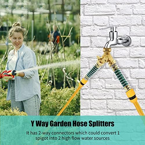 Garden Hose Splitter, 2 Way Y Connector Faucet Diverter, 3/4 Inch Copper - Image 4