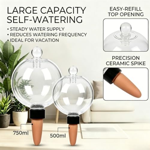 Self Watering Plant Globes, Water Bulbs for Indoor Outdoor Plants，4-750ml - Image 4