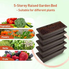 Homdox 5-Tier Elevated Garden Bed with Lockable Caster Wheels - Freestanding Vertical Raised Bed with 5 Garden Planter Boxes- Perfect to Grow Vegetables Herbs Flowers Indoor(Black) - Image 3