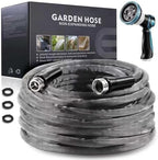 Relxitl Garden Hose 100feet, Water Hose with 10 Function Hose Nozzle, NON-Expandable Hose, Tough & Flexible, Lightweight, Crush Resistant Fittings, Kink & Tangle Free, Rust Proof for Watering by Relxitl