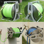 Water Pipe Storage Rack Heavy Duty Stainless Steel Hose Reel, Garden Washer Hose Reel with Mounting Bracket, Holds 40m/130Feet 1/2inch Hose, Wall Mounted or Floor Standing Hose Holder Stand - Image 5