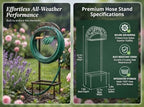 Garden Hose Holder Stand with Storage Basket, Heavy Duty Freestanding Water Hose Hanger Storage Rack with 4 Ground Spikes, Detachable Metal Hose Organizer for Outside Yard, Lawn, Farm, Bronze - Image 3