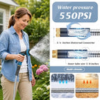 Garden Hose 100ft, Metal Water Hose, Kink-Free, Flexible Stainless Steel Hose, Heavy Duty Abrasion Resistant Leakproof Hose with 10-Function Spray Nozzle for Yard, Lawn, Outdoor, Marine and Camper - Image 6