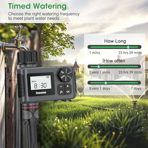 Water Timer, Digital Irrigation Controller System with Rain Delay/Manual Mode/Automatic, Programmable Hose Timers for Outdoor Garden Yard Lawn - Image 4