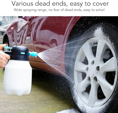1.8L Electric Foam Sprayer, 2000mAh Portable Rechargeable Cordless Pressurized Spray Foam Cannon Handheld Foaming Spray Bottle for Car Washing Garden - Image 2