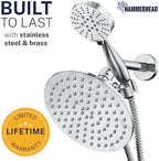 HammerHead Metal Dual Shower Head Combo With 3-Spray Handheld and Rainfall - Image 2