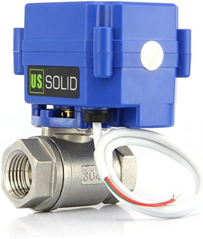 U.S. Solid Motorized Ball Valve- 1/4" Stainless Steel Ball Valve with Full Port, 9-24V AC/DC and 2 Wire Auto Return Setup, Normally Open - Image 4