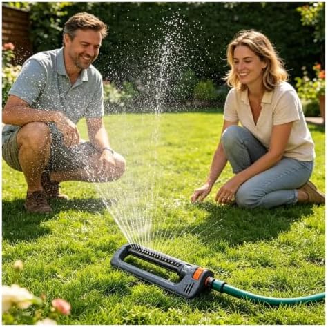 19 Holes Oscillating Lawn Sprinkler with Weighted Base, 4 Spray Modes for Garden - Image 6