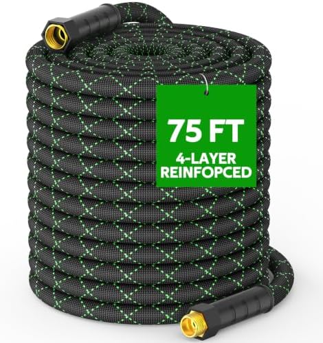 Garden Hose 75 FT, Non-Expandable Kink Free Water Hose,Lightweight by SOLHOSE