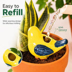 SURE YUESI 4PCS Self Watering Globes, Automatic Terracotta Watering Bulbs - Watering Spikes, Vacation Plant Watering Devices System, Plant Watering Globes for Indoor and Outdoor Plants - Birds - Image 5