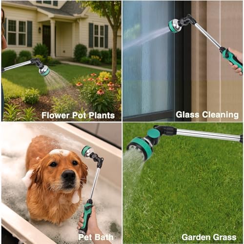Yesker Metal Watering Wand for Garden Hose, 21 Inch, 10 Spray Patterns, Adjustable Water Sprayer with Pivoting Head, Garden Hose Nozzle with Thumb Flow Control, Ideal for Water Plant and Yard Washing - Image 4