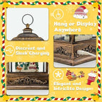 Christmas Snow Globes, Light Up Snow Globe with 6H Music Timer, Auto Snowfall, USB or Battery Powered, Christmas Globe with Santa Snow Globe Scene, Indoor Christmas Decorations for Home, Retro Gold - Image 4