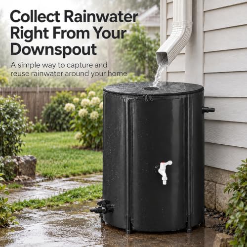Rain Catchers for Outside, 53 Gallon Collapsible Rain Barrel with Spigot - Image 3