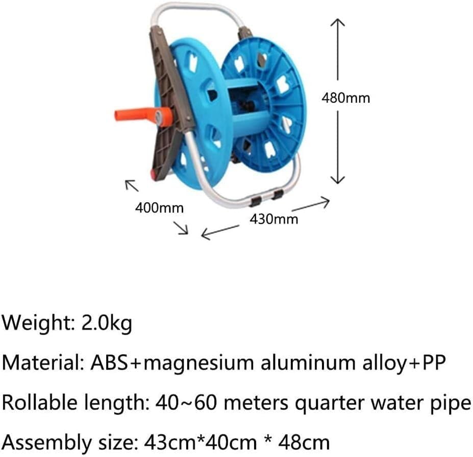 Garden Hose Reel,Wall/Floor Mounted Retractable Hose Reel for Garden, Lawn, Farm, Car Washes Outside Water Pipe Rack Winding Tool Hose Reels (Color : Blue, Size : Large) - Image 3
