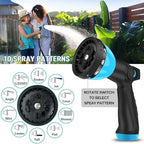 75 ft Expandable Garden Hose - Kink Free Flexible Water Hose with Thumb-Controlled 10-Function Nozzle, 3/4 Solid Connectors, Durable 3750D Fabric, 4-Layer Latex Core - Image 5