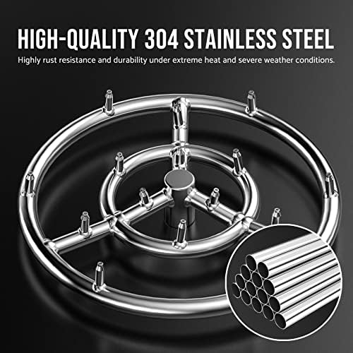 Skyflame 12-Inch Round Stainless Steel Fire Pit Jet Burner Ring - Image 5