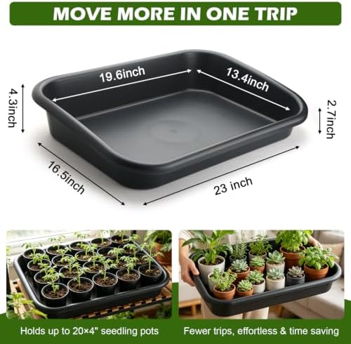 5 Pack Plant Potting Trays -23"x16.5"x4.3" Multifunctional Garden Tidy Tray - Image 4