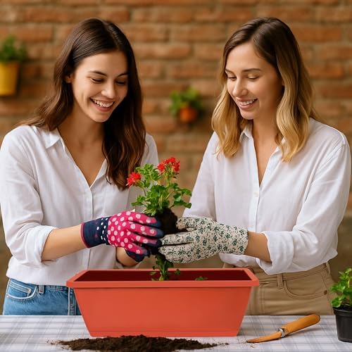 LOCONHA 12 Pack Window Box Planter, Plastic Vegetable Flower Planters Boxes - Image 7