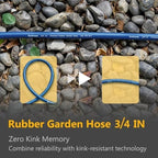 Guitrees 25FT 3/4 Heavy Duty Rubber Garden Hose - 200psi Working, 1000psi Burst - Hot/Cold Water - Five-Layered Braiding for Durability - Versatile for Gardening, Agriculture, Construction(Blue) - Image 4