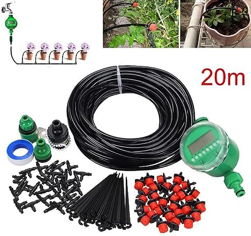 Automatic Self Watering Drip Irrigation System with Timer, 20m Micro Dripper for Greenhouse, Patio, Homes and Offices, 1 Set Plastic Kit - Image 6
