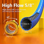 5/8 IN. × 75FT. Heavy Duty Rubber Garden Hose, High Flow 5/8" I.D. Brass Fitting No Memory Durable Heavy Duty Water Hose for Watering, Irrigation, Water Transfer Pump - Image 2