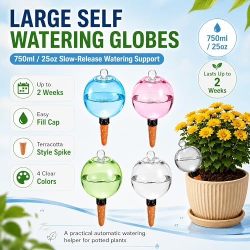 Large Self Watering Globes 750ml/25oz Pots Terracotta Bulbs Water Automatic - Image 2