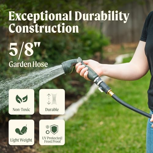Vego Garden Leader Hose 100ft with Brass Thread and Swivel Grip Sleeve, 5/8" Leader Garden Water Hose with Male to Female Fittings for Garden & Yard - Image 3