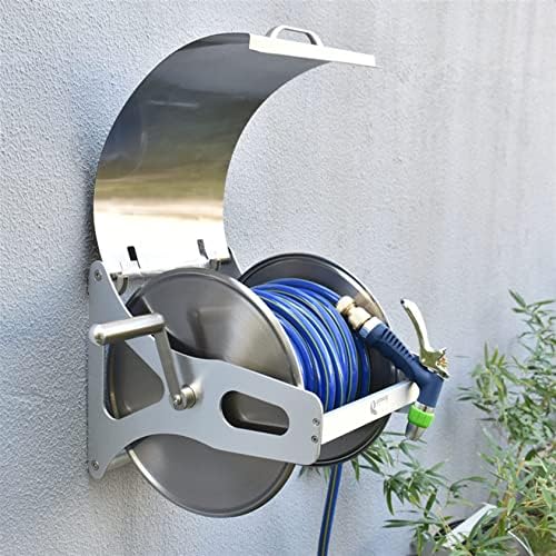 Irrigation Tools,Portable Garden Hose Reel Set, Stainless Steel Garden Hose Reel, Reinforced Garden Watering Pipe Cart for Patio, Deck, Yard, Garden, Home, Driveway,Rack+30mHose by Unknown