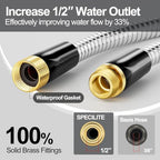SPECILITE 1/2"x 25FT 304 Stainless Steel Metal Hose with Blue Nozzle - Image 3