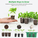 Bonviee 15-Pack Seed Starter Trays, Humidity Dome, Base, 12-Cell Tray, Green - Image 5