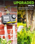 RAINPOINT 2 Zone Sprinkler Timer with Brass Inlet and Outlet - Water Timer for Garden Hose with Rain Delay/Manual Watering/Automatic Irrigation Controller for Yard(Yellow) - Image 4