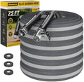Lightweight Flat Garden Hose 75FT, Flexible Water Hose with Shutoff Valve, TPE Inner Tube, 3/4" Metal Fittings, Practical Dark Finish for Garden, Yard and Outdoor Cleaning by Unknown
