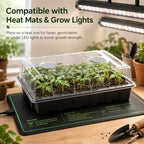Gardzen 5 Pack Seed Starter Trays with Vented Domes 150 Cell Black - Image 6