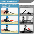 40PCS Push-to-Connect Drip Irrigation Emitters for 1/4 inch Irrigation Tubing, Two-Way Connection Adjustable Vortex Drip Emitters with Stake, Irrigation Dripper Sprinklers for Drip Irrigation System - Image 3