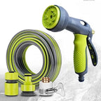 Flexible Garden Hose Pipe - Watering Hose Pipe with 7 Function Spray Nozzle, Hose Pipe Reel Outdoor 3 Layer PVC Irrigation Watering with Connectors Set (Color : Green, Size : 40m) by Unknown