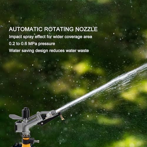 Impact Sprinkler 360 Degree Auto Rotating Large Area Irrigation Sprinkler with 1 Inch FNPT Interface for Yard Garden Lawn - Image 5