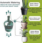 Blumat Classic Self-Watering Stakes - Prevents Overwatering and Underwatering for Healthy Growth While You are Away - Ideal for Indoor Plant Watering (12 Pack w/o Adapter) - Image 4