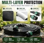 Flat Soaker Hose 25FT x 4 Pack, Soaker Hose 25ft Drip Hose Kit with 2 Splitters and 10 Staples, 100 ft Total Drip Irrigation Hose for Garden Beds, Vegetables, Flowers (25ft 4-pack) - Image 3