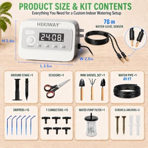 Automatic Indoor Plant Waterer, 49FT Drip Irrigation Kit for 15 Pots - Image 6