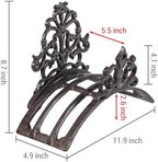 MyGift Wall Mounted Garden Hose Holder, Decorative Vintage French Floral Scrollwork hose Reel Hanger, Dark Coffee Cast Iron Water Hose Storage Rack - Image 5