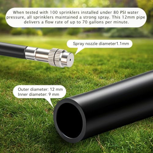 100FT High-Flow Irrigation System for Garden, 12mm Main Tubing, 60 Nozzles - Image 3