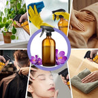 sietpoek 9 Pack Glass Spray Bottle 16oz, Empty Amber Spray Bottle Refillable Container for Essential Oils,Cleaning Products,Aromatherapy spray device - Image 4