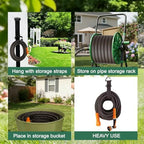Flexible Garden Hose 50 Ft, Ultra Lightweight Water Hoses w/10 Function Sprayer, Non-Kink, All-Weather Hose Pipe,Abrasion Resistant for Yard, Lawn,Car,RV,Boat,Outdoor Gardening (OrangeBlack,50 Ft) - Image 7