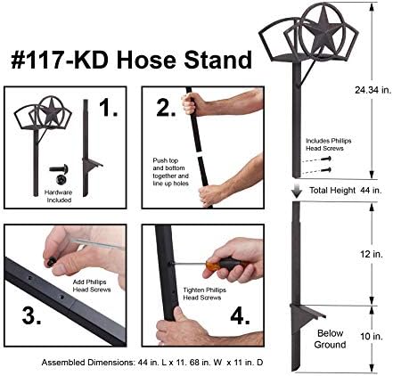 Liberty Garden Products 117-KD Star Hose Stand, Black - Image 6